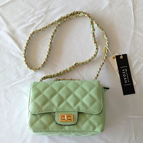 Handbags - Mint Quilted Turn-Lock 2-Way Chain Shoulder Bag